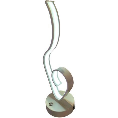 Lampada scrivania led 10w lume tavolo bianco moderno cuore onda luce comodino calda 3000k