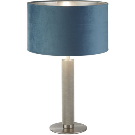 Lampada Scrivania Londra Acciaio Ottone Velluto Verde Acqua 1 Luce E27