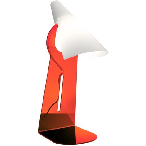 Lampada Scrivania Moderna Calle Polilux ® Rosso Fluorescente Metallo 1 Luce E14