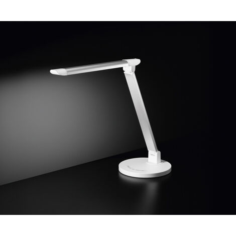 Lampada Scrivania Moderna Hal Alluminio Bianco Acrilico Satinato Led 7W Cct