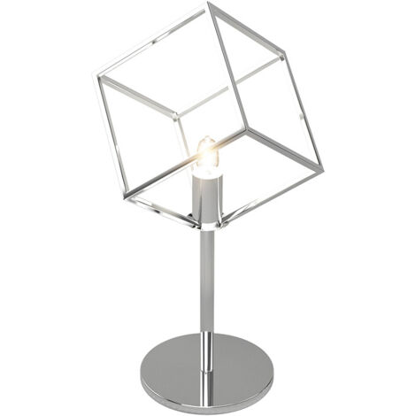 Lampada Scrivania-Ufficio Moderna Frame Metallo Cromo 1 Luce G9