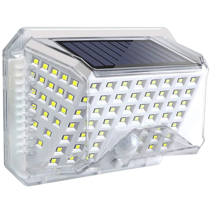 Image of Lampada Segnapasso LED energia solare sensore PIR 90led luce fredda 6000k ip65