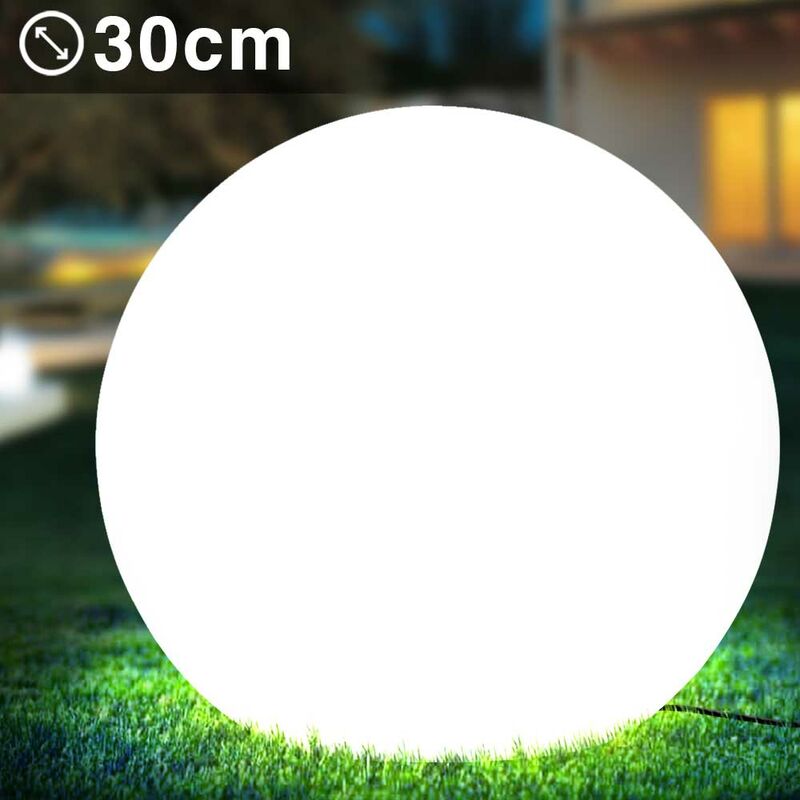 Image of Lampada Sfera da Giardino 30cm Luce Illuminazione Esterno Attacco E27 Bianco