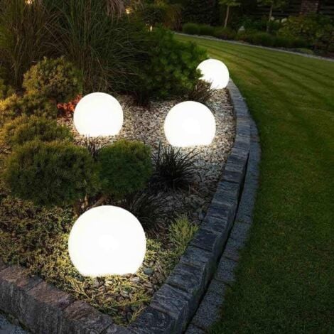 Lampada Sfera Da Terra Interno Esterno Illuminazione Giardino Palla 30 Cm Ip65