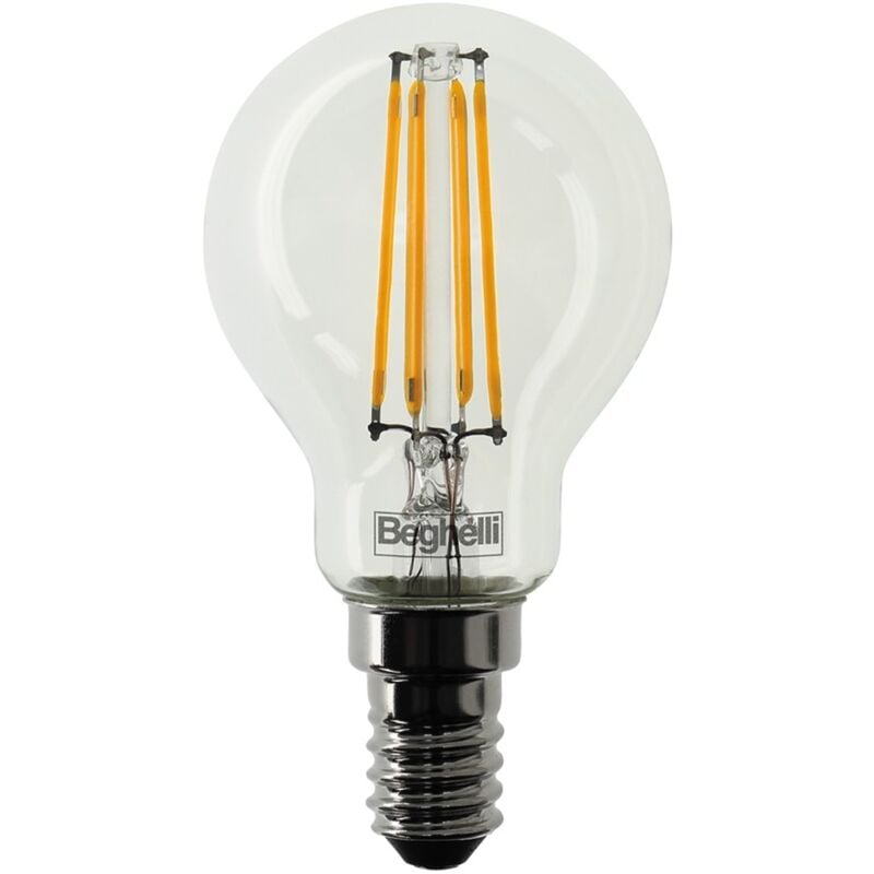 Beghelli - Lampada filo led sfera zafiro e14 - 4w - 4000°k naturale - 470 lm - 45x84h