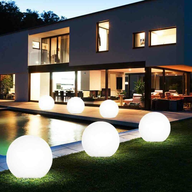 Image of Lampada sfera luminosa 40cm per esterno IP65 da giardino luce a palla con attacco lampadine led E27