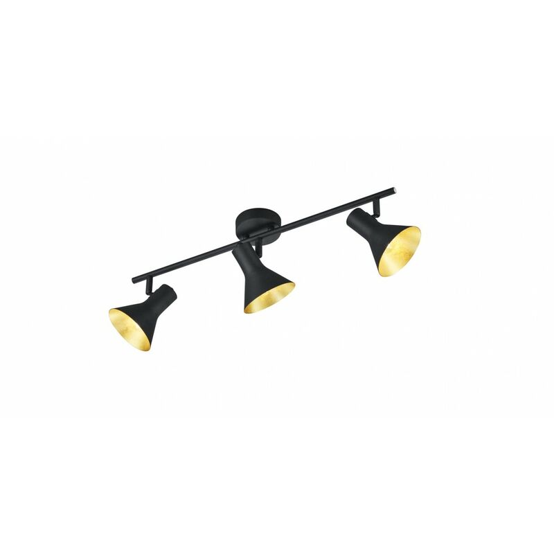 Image of Iperbriko - Lampada Soffitto 3 Faretti Spot E14 Nina Nero e Oro Trio Lighting