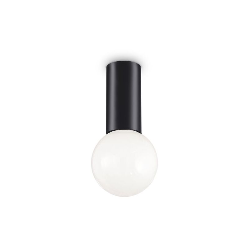 Ideal Lux - Plafoniera Moderna Petit Metallo Nero 1 Luce E27 8W 3000K Luce Calda