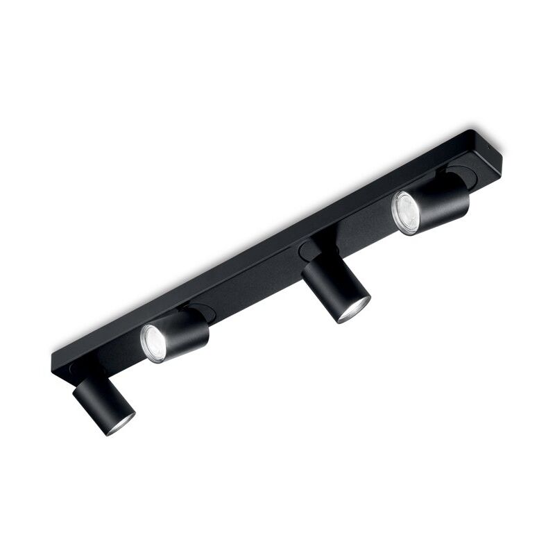Plafoniera Moderna Rudy Metallo Nero 4 Luci 7W 3000K Luce Calda