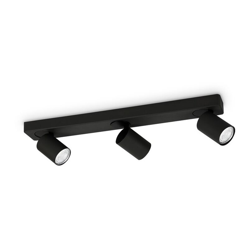 Plafoniera Moderna Rudy Metallo Nero 3 Luci 7W 3000K Luce Calda