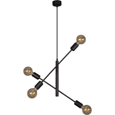 Lampada soffitto loft regolabile nera 4xE27 Kaja Camara
