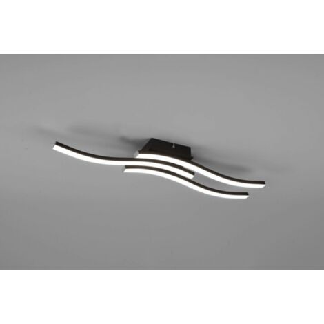 Lampada Soffitto Moderna 3 Bacchette Ondulate Led 4000K Route Nero Trio Lighting