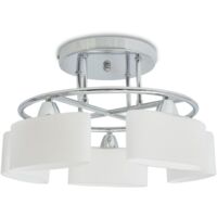 Lampada Soffitto Paralumi Elissoidi Vetro 5 Lampadine E14 200 W