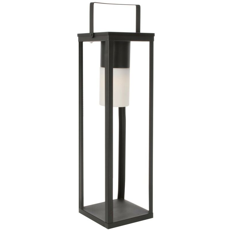 Lampada solar led in acciaio nero con manico