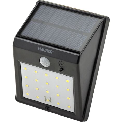 Luceco LED SOLARE PANNELLO SENSORE Parete Per Esterni Luce Di Sicurezza Nera