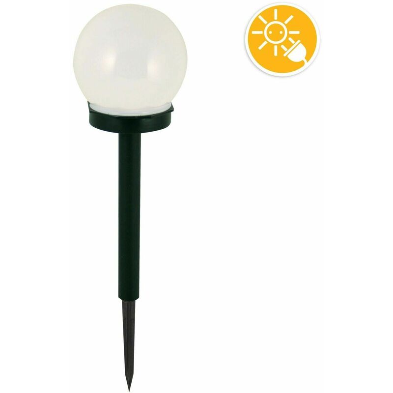 Image of Lampada Solare da Giardino a Sfera Diametro 10cm 1 Led Accensione al Buio