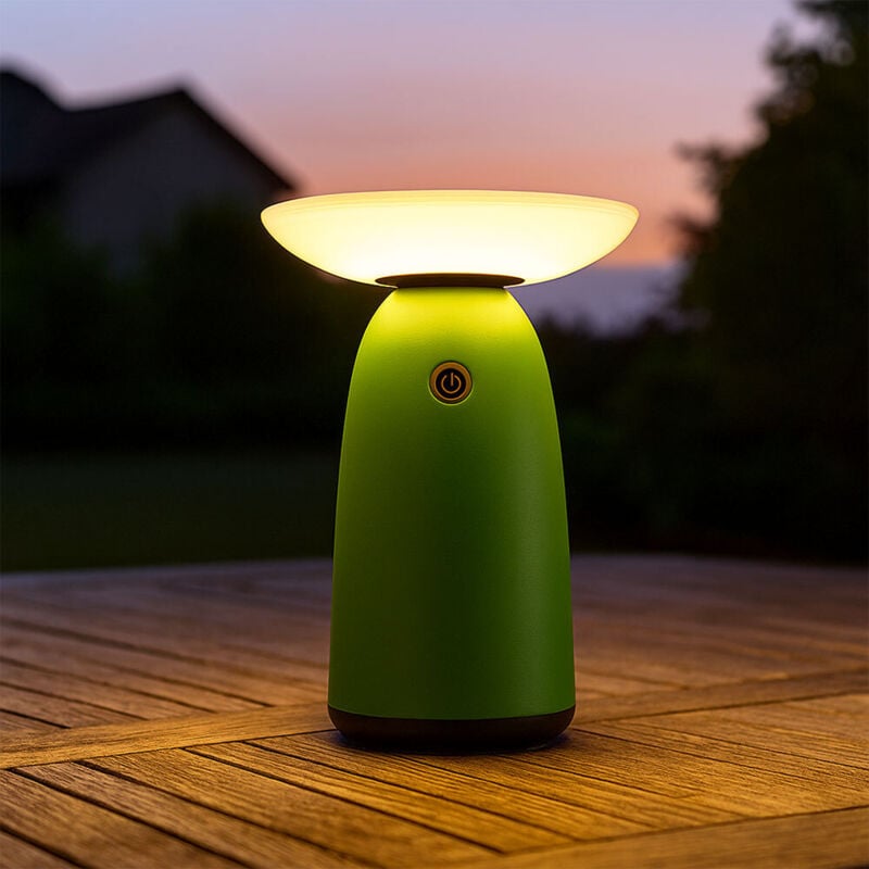 Image of Lampada solare da esterno lampada da tavolo verde led luce da giardino touch dimmer lampada da balcone, plastica alluminio, 10W 500lm bianco caldo,