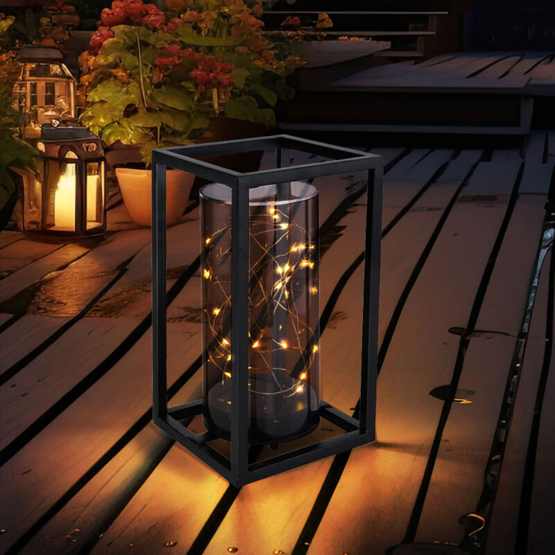 Image of Lampada solare da esterno luce solare da giardino struttura in metallo led catena di luce solare esterna, metallo acrilico, 1x led bianco caldo,