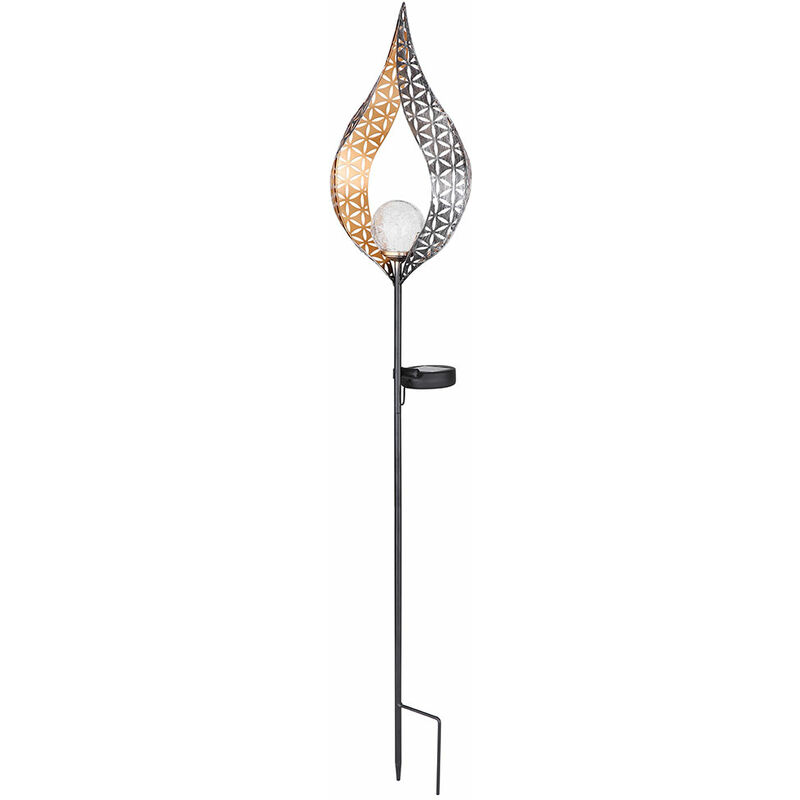 Image of Lampada solare da giardino con fiamma solare per esterno Decorazione solare da giardino per esterno, con picchetto da terra ed effetto luce, 1x led