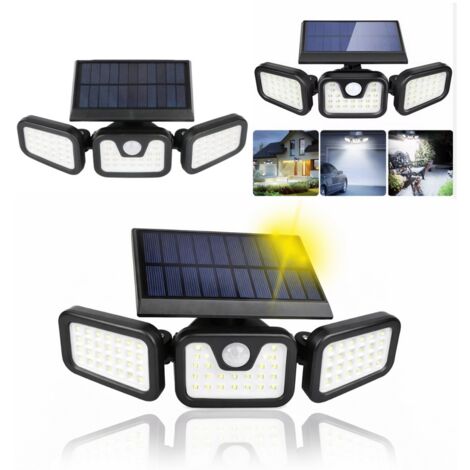 Lampada solare da giardino, lampada da terra per esterni con sensore, montabile a parete, LED 3 in 1