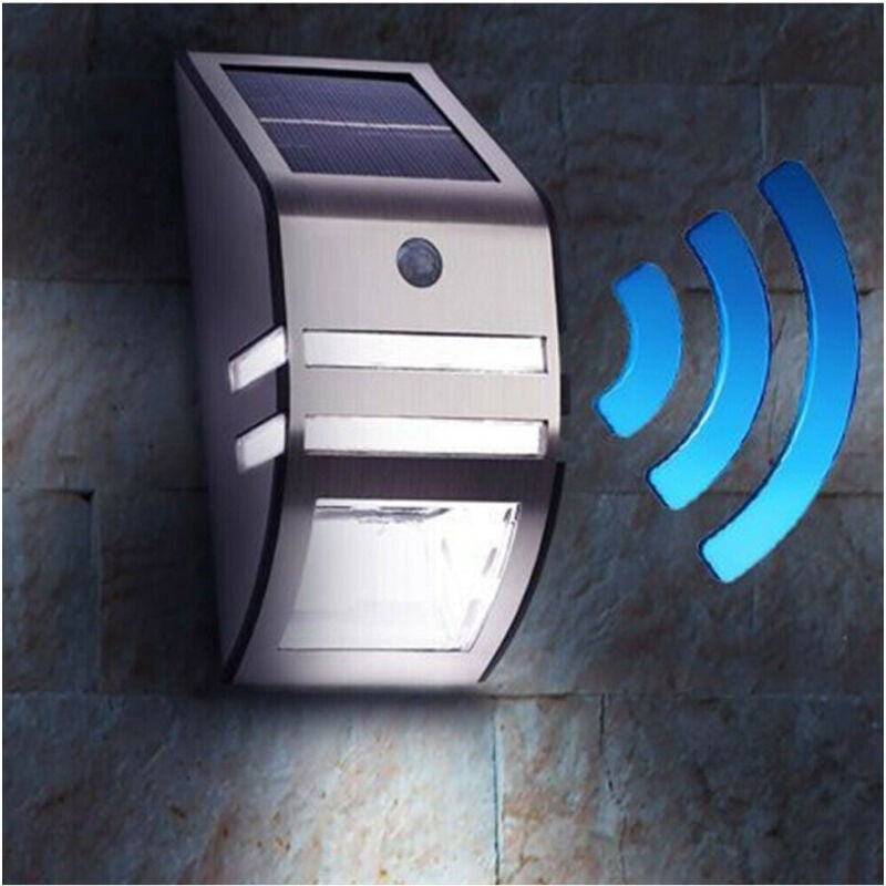 Lampada Solare Faro Led Parete Esterno Giardino Faretto Con Sensore Di Movimento - - Trade Shop Traesio