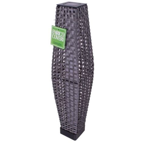Lampada solare in rattan grigio extra