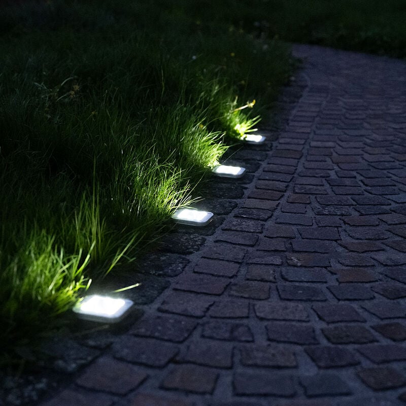 Image of Lampada solare lampada da terra lampade solari per esterni luce vialetto luci da giardino solari con picchetto, plastica acciaio inossidabile, led
