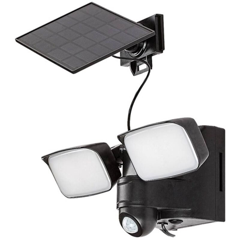 Image of Lampada solare leszno led 10W 4000K IP54 plastica nero bianco l: 28cm con sensore di movimento pir, sensore di luce