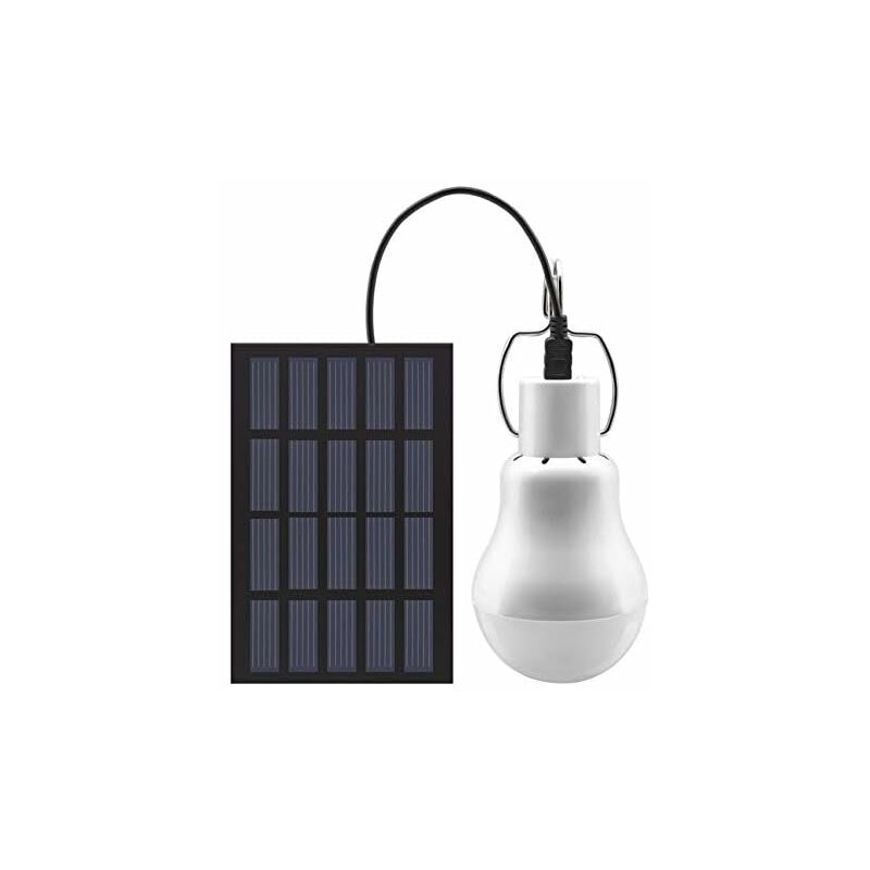 Image of Lampada solare portatile, lampada a led ad energia solare con pannello solare per patio da giardino, campeggio, escursionismo all'aperto, tenda da