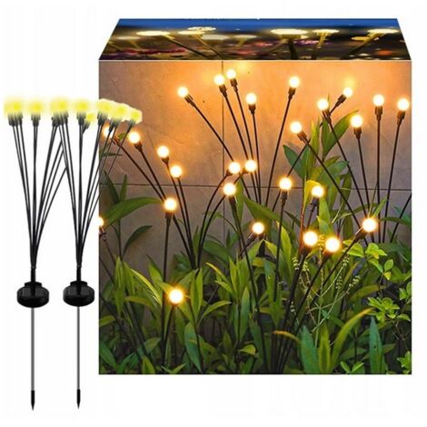 Lampada solare, sfere guidate, 6 LED, giardino, DECORATIVA, per giardino, 2 PZ