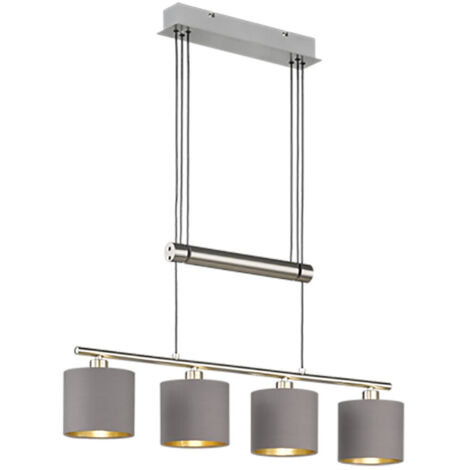 Lampada Sospensione 4 Diffusori Bilanciere Regolabile Ecru Oro Garda GD Trio