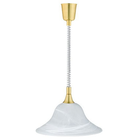 Lampada Sospensione 42W E27 Campana Vetro Alabastro Ottone Viola GD Trio