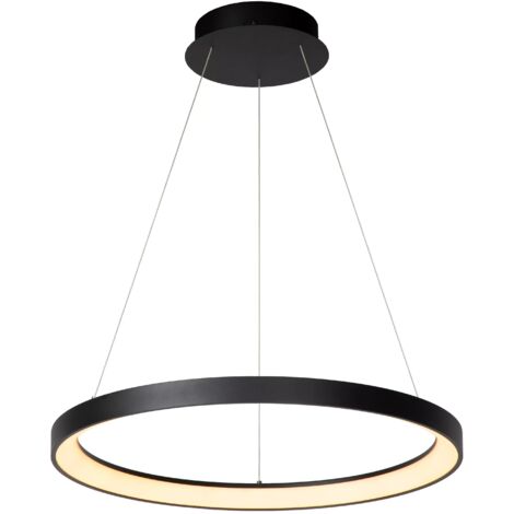 Lampada sospensione anello LED nera Lucide Vidal 48W