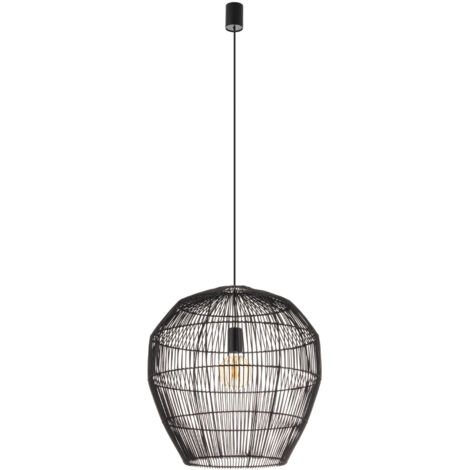 Lampada sospensione bambù nera E27 25W Haiti Nowodvorski