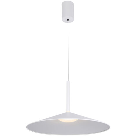 Lampada sospensione bianca cono piatto LED 16W Sardena