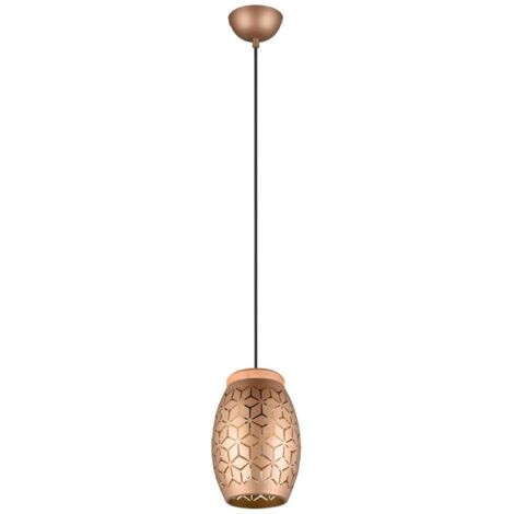 Lampada sospensione BIDAR bronzo metallo legno E27 RL