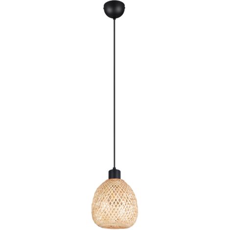 Lampada sospensione boho bambù nero E27 Amelie RL