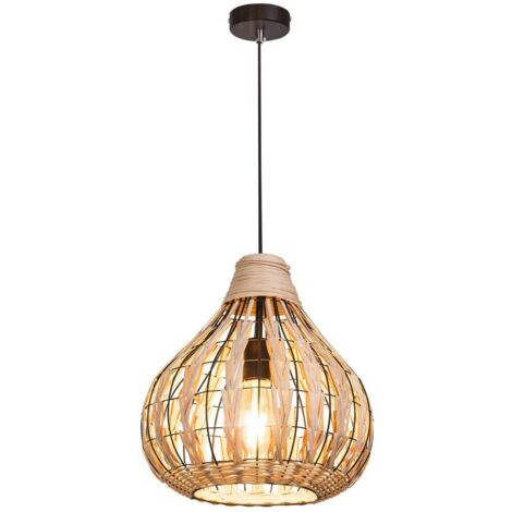 Lampada sospensione boho rattan E27 Ø34 Rabalux Zahara