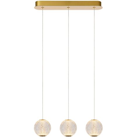Lampada sospensione Cintra 3 sfere oro LED12,6W Lucide