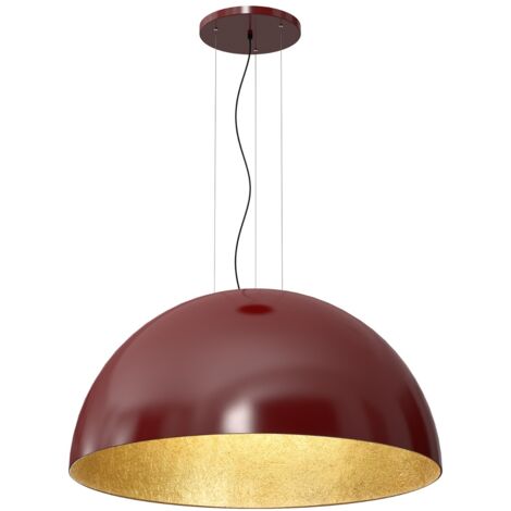 Lampada sospensione Compo Ø100 bordeaux interno oro E27