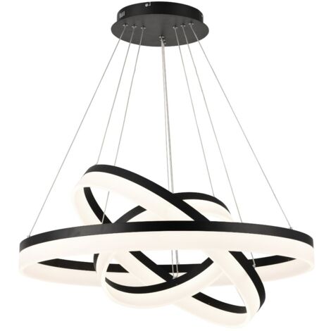 Lampada sospensione Cornelia 3 anelli neri LED 114W Reality
