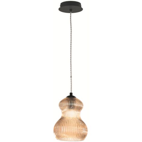 Lampada sospensione D16 cm in vetro soffiato Ambra - MADAGASCAR Mod2