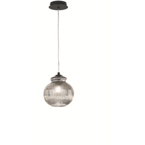 Lampada sospensione D18 cm in vetro soffiato Fume' - MADAGASCAR Mod1
