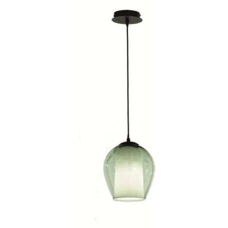 Lampada sospensione D20 cm - vetro soffiato Verde BONNIE MOD1