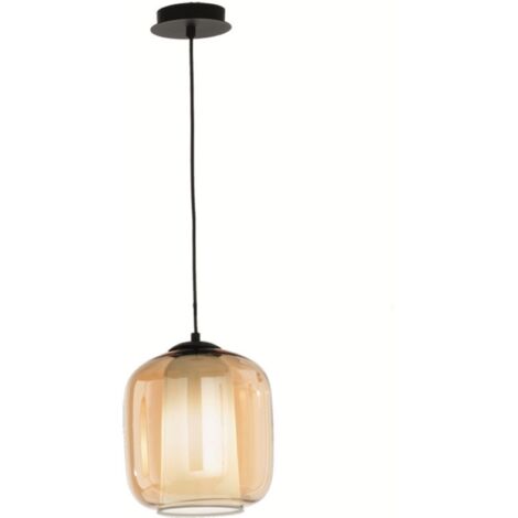 Lampada sospensione D22 cm - vetro soffiato Ambra BONNIE MOD2