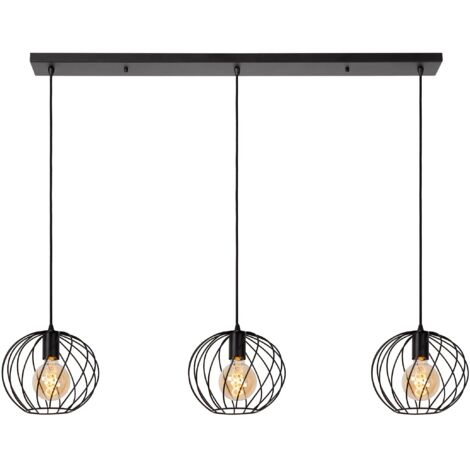 Lampada sospensione DANZA nera metallo 3xE27 40W Lucide
