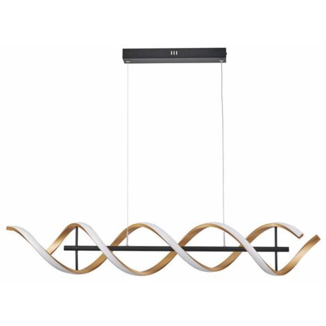 Lampada sospensione doppia Abrax LED 40W nero oro Reality