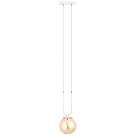 Lampada sospensione Emibig Glam E14 bianca miele Ø15