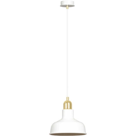 Lampada sospensione Emibig Ibor bianca/oro metallo E27 Ø21