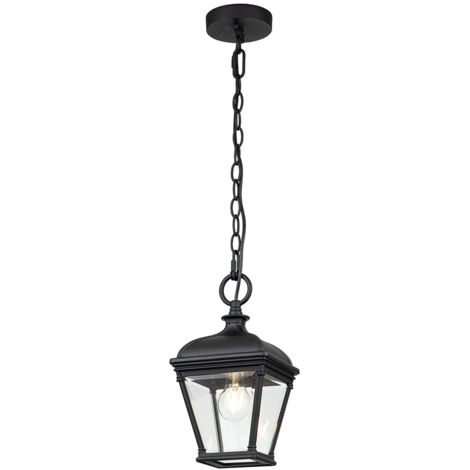 Lampada sospensione esterna classica Bayview E27 nera